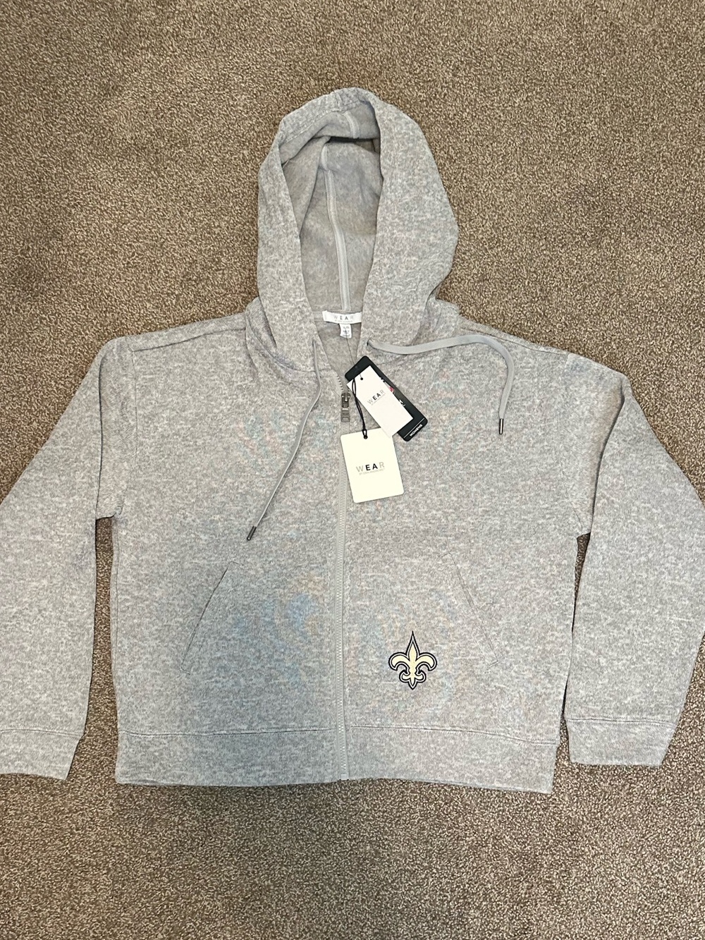WEAR by Erin Andrews New Orleans Saints Gray Hoodie XL NWT